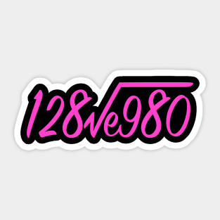 128ve980 I love You (Pink) Sticker